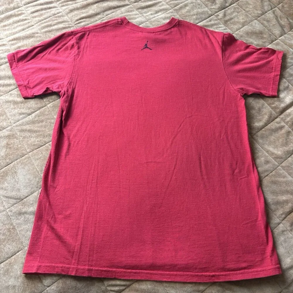 Vintage Air Jordan Born To Fly Shirt Red Black Jumpman Logo Sz L Y2K Basketball